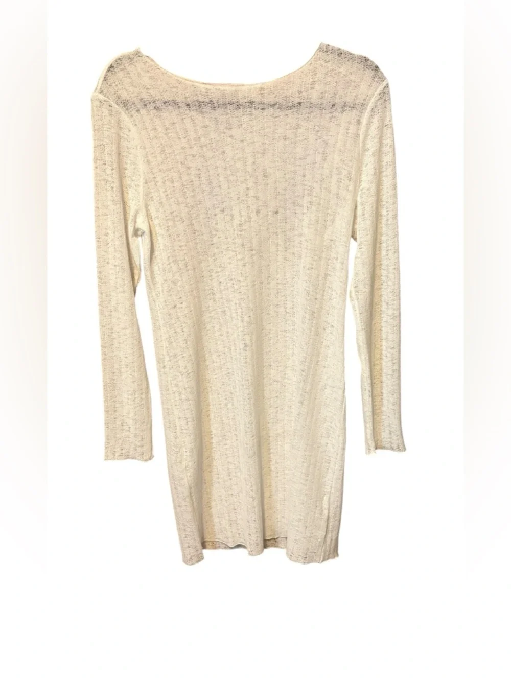 AFTER MARKET Sheer White Knit Cover Up Dress Large Lightweight Beach Boho